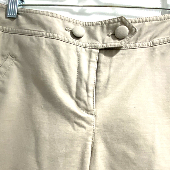 Ann Taylor Signature Fit Shorts size 10 bermuda walking tan khaki cotton stretch - Picture 3 of 8